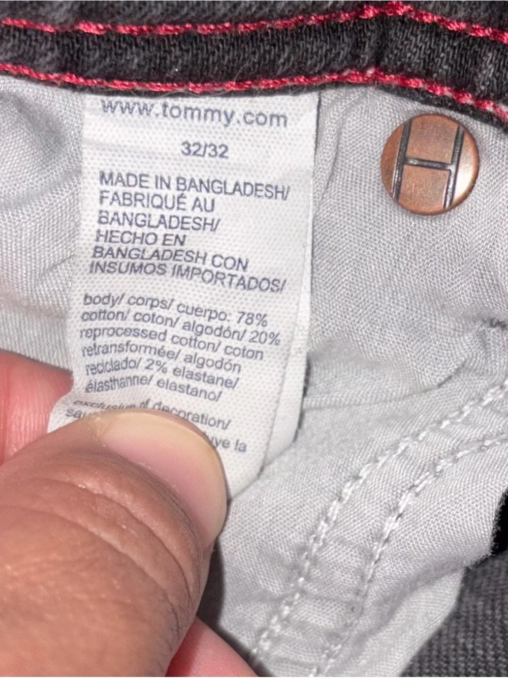Tommy Hilfiger men’s black slim fir denim jeans Sz 32x32